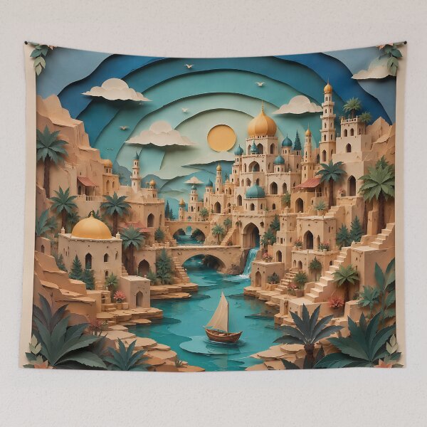 Item preview, Arabian Palace Paper Cut Art — Islamic Architecture designed and sold by Aureva Arts Shop.
