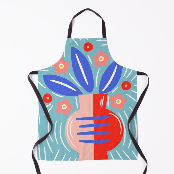 Item preview, Abstract Colorful Flowers Red Pink Vase Boho Art designed and sold by FaizArtShop.