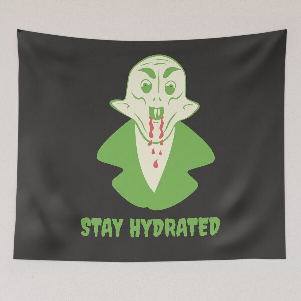 Item preview, Funny Nosferatu Stay Hydrated Gothic Illustration Green Edition designed and sold by beboplab.