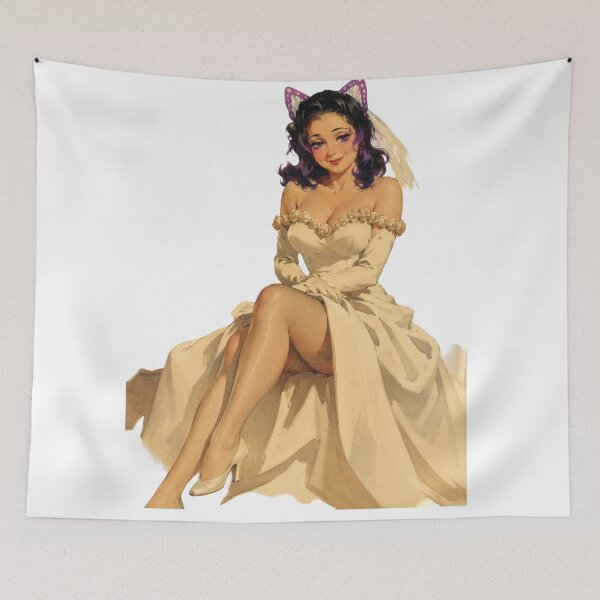 Item preview, Butterfly Bride Pin-Up Cosplay | Vintage Anime Wedding Illustration designed and sold by Cosplayvintage.