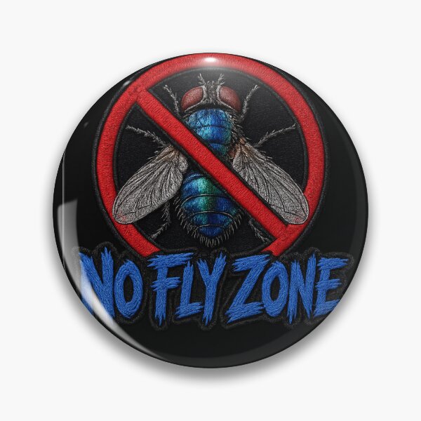 Item preview, No Fly Zone Embroidered Bluebottle Fly Patch | Funny Insect Prohibited Sign Sticker designed and sold by Emoji Emblems.