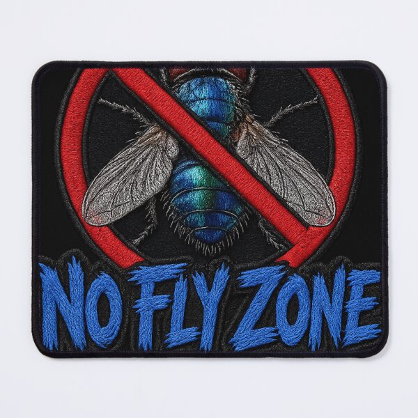 Item preview, No Fly Zone Embroidered Bluebottle Fly Patch | Funny Insect Prohibited Sign Sticker designed and sold by Emoji Emblems.