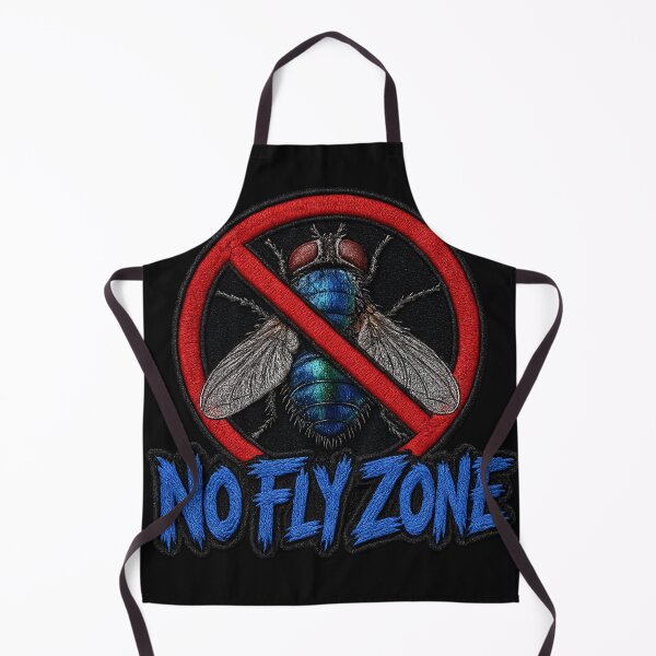 Item preview, No Fly Zone Embroidered Bluebottle Fly Patch | Funny Insect Prohibited Sign Sticker designed and sold by Emoji Emblems.