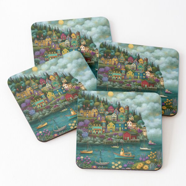 Item preview, Vibrant and Busy Coastal Village designed and sold by Blue Horse Photo Magic.