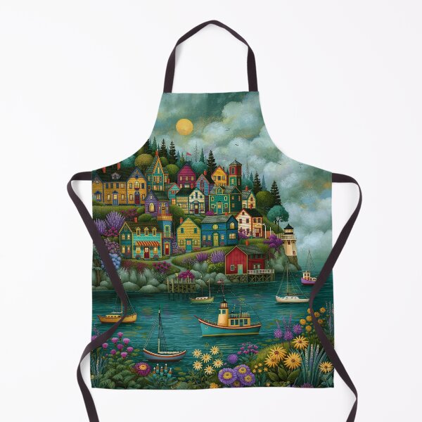 Item preview, Vibrant and Busy Coastal Village designed and sold by Blue Horse Photo Magic.