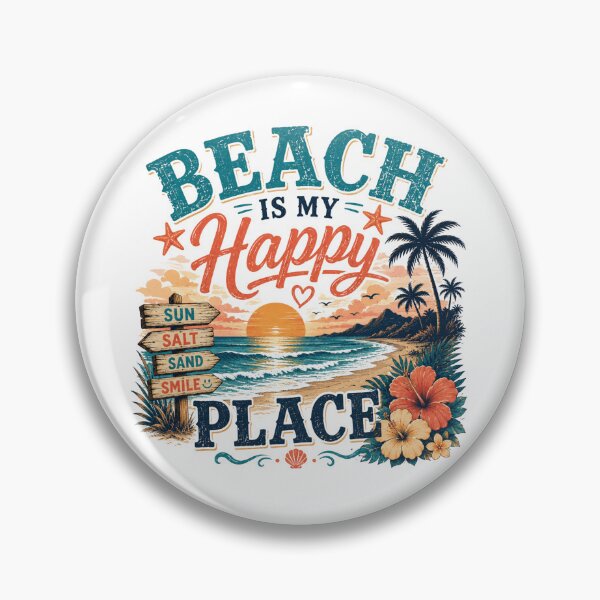 Item preview, Beach Is My Happy Place Retro Summer Beach Design designed and sold by AMICO77.