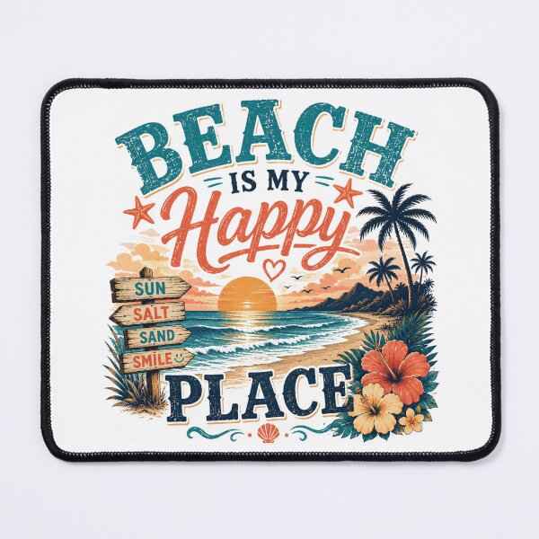 Item preview, Beach Is My Happy Place Retro Summer Beach Design designed and sold by AMICO77.