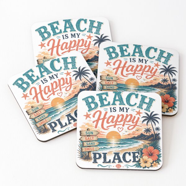 Item preview, Beach Is My Happy Place Retro Summer Beach Design designed and sold by AMICO77.