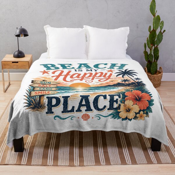 Item preview, Beach Is My Happy Place Retro Summer Beach Design designed and sold by AMICO77.