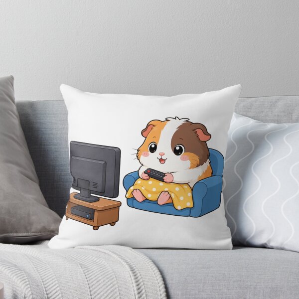 Item preview, Cute Guinea Pig Watching TV Kawaii Cartoon Cozy Night Design designed and sold by Seculinator.