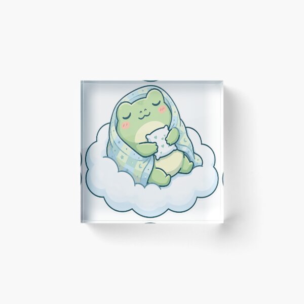 Item preview, ? Cozy Sleepy Frog on Cloud Sticker designed and sold by AdityaShop18.