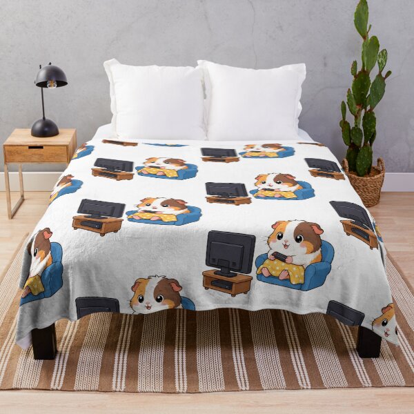 Item preview, Cute Guinea Pig Watching TV Kawaii Cartoon Cozy Night Design designed and sold by Seculinator.