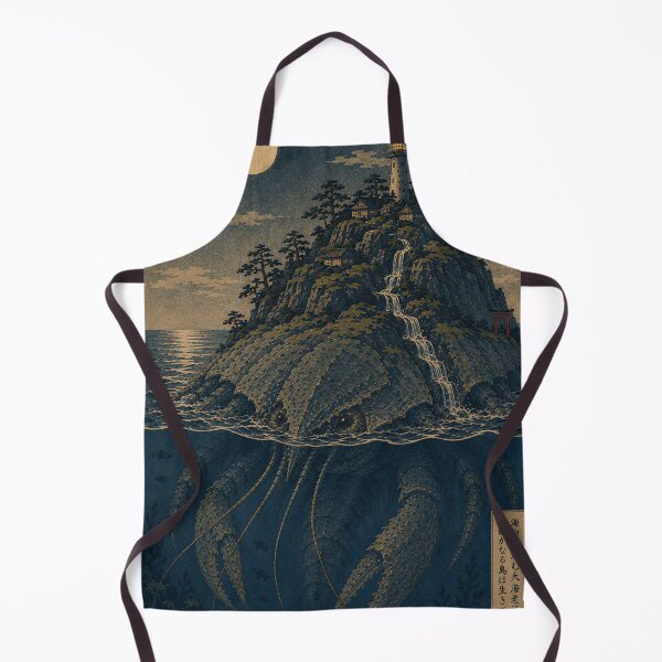 Item preview, The Sleeping Island | Giant Lobster Kaiju Japanese Woodblock Art designed and sold by Vandy Fullam.
