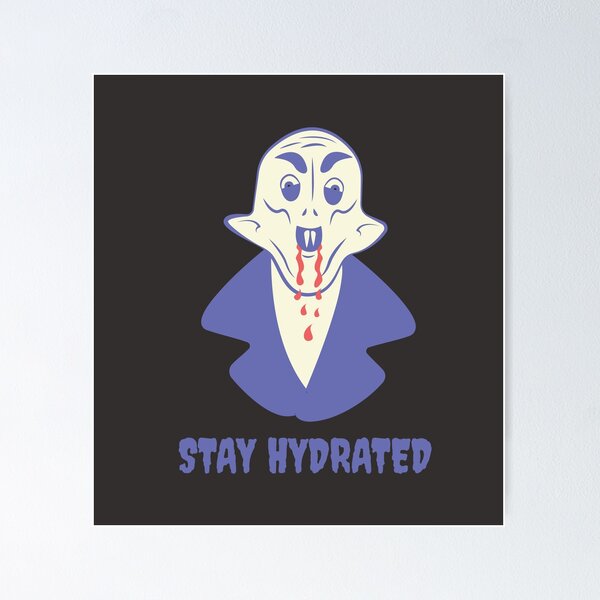 Item preview, Funny Nosferatu Stay Hydrated Gothic Illustration Purple Edition designed and sold by beboplab.