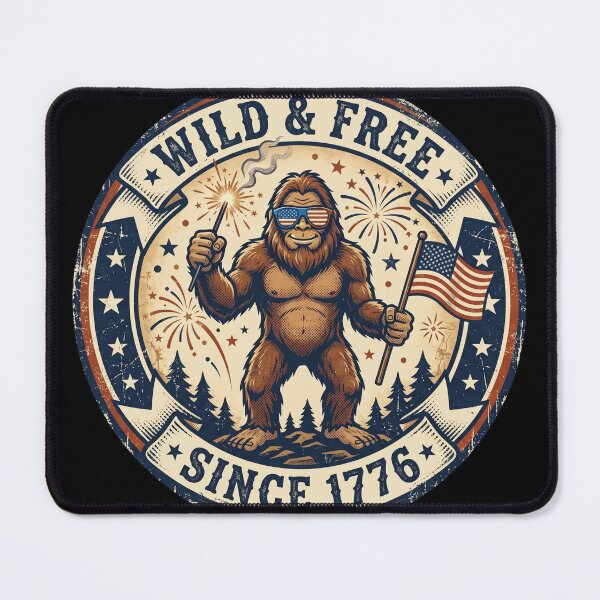 Item preview, Wild and Free Since 1776 Bigfoot Badge designed and sold by Roy & Tiffany.