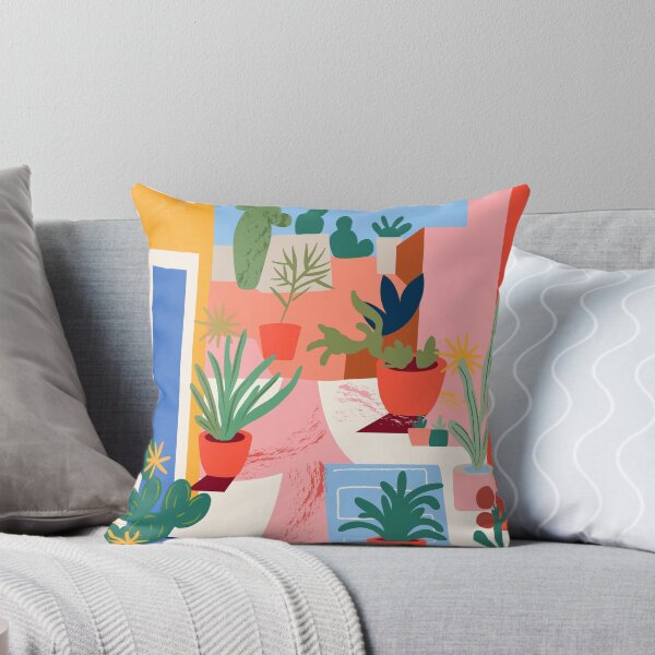 Item preview, Abstract Colorful Potted Plants Boho Patio Art designed and sold by FaizArtShop.