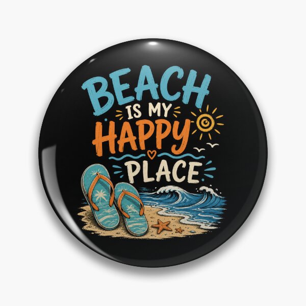 Item preview, Beach Is My Happy Place Retro Summer Beach Design designed and sold by AMICO77.