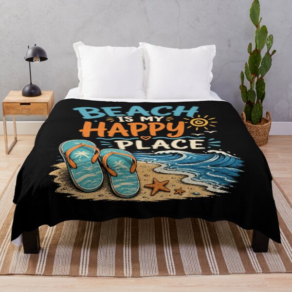 Item preview, Beach Is My Happy Place Retro Summer Beach Design designed and sold by AMICO77.