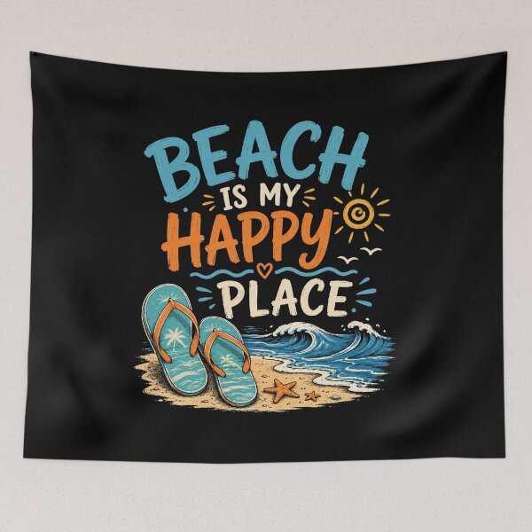 Item preview, Beach Is My Happy Place Retro Summer Beach Design designed and sold by AMICO77.