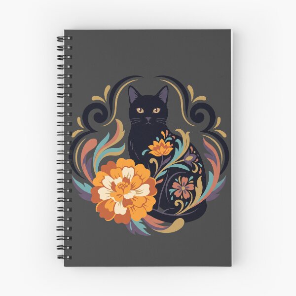 Item preview, Día de los Muertos Elegant Black Cat Marigold designed and sold by MythicCotton.