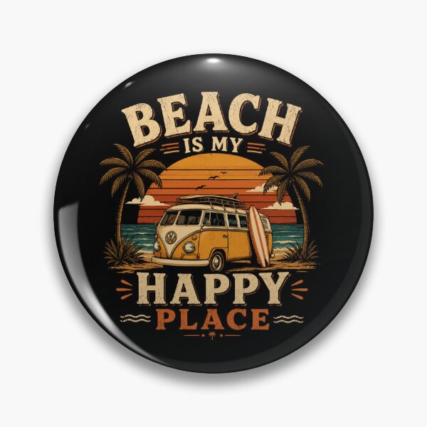 Item preview, Beach Is My Happy Place Retro Summer Beach Design designed and sold by AMICO77.