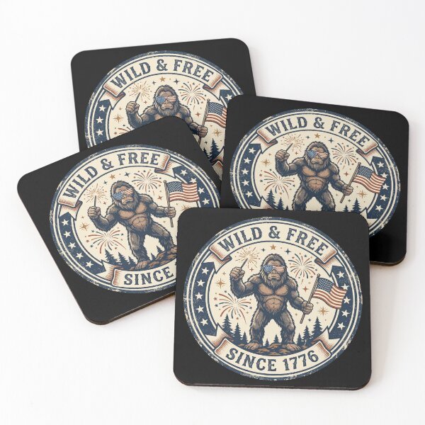Item preview, Wild and Free Bigfoot 1776 Fireworks Badge designed and sold by Roy & Tiffany.