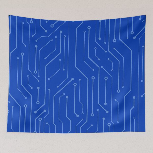 Item preview, Blue Circuit Board Pattern | Seamless Tech PCB Background | Modern Electronics Design designed and sold by Purple Moon .