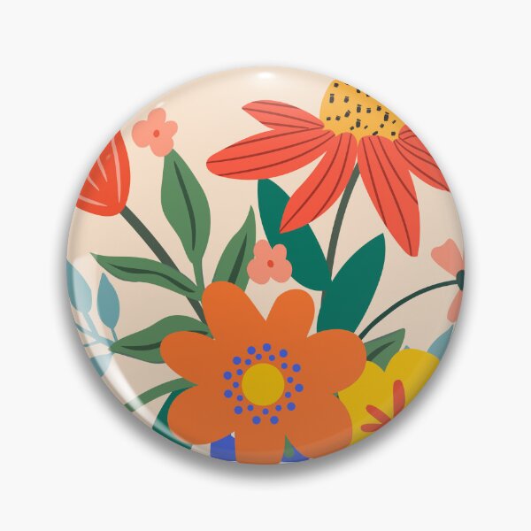 Item preview, Abstract Colorful Flowers Red Pink Vase Boho Art designed and sold by FaizArtShop.