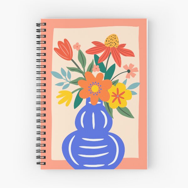 Item preview, Abstract Colorful Flowers Red Pink Vase Boho Art designed and sold by FaizArtShop.