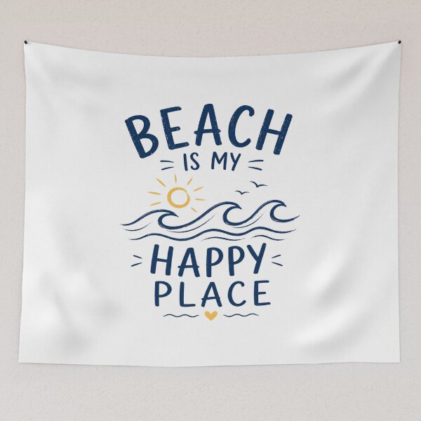 Item preview, La playa es mi lugar feliz. Diseño retro de playa veraniega. designed and sold by AMICO77.
