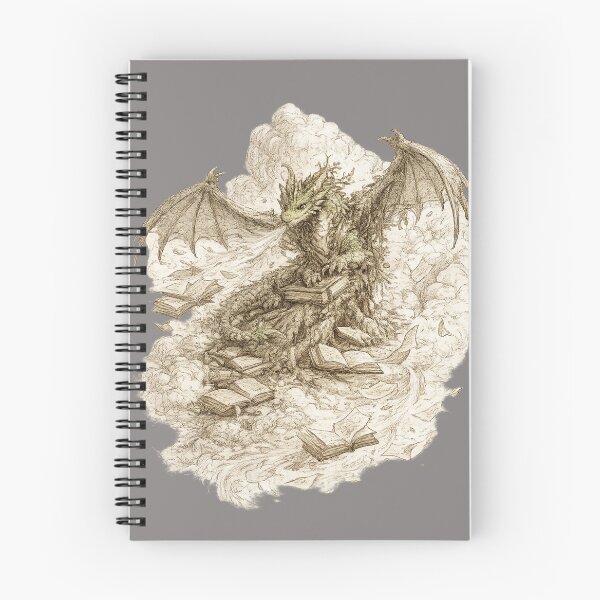 Item preview, Fantasy Dragon with Book -  Pencil Sketch Design designed and sold by DreamCloths12.