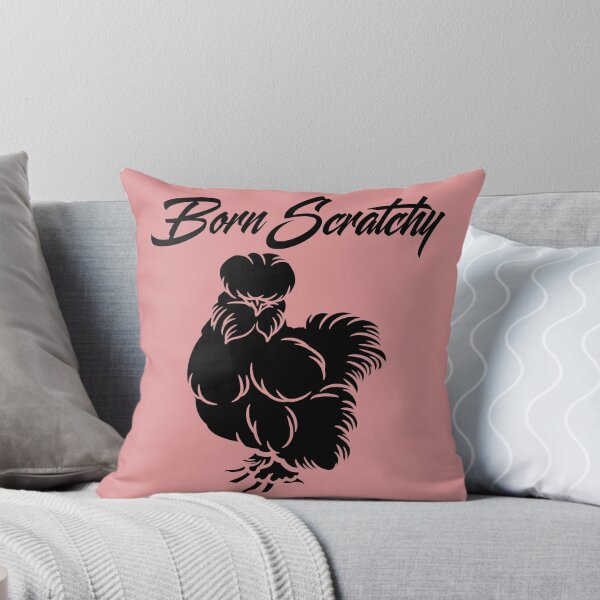 Item preview,  Born Scratchy Silkie Chicken Cotton T-Shirt, Funny Chicken Lady Tee, Sassy Farm Girl Shirt designed and sold by ZenfiniteDesign.