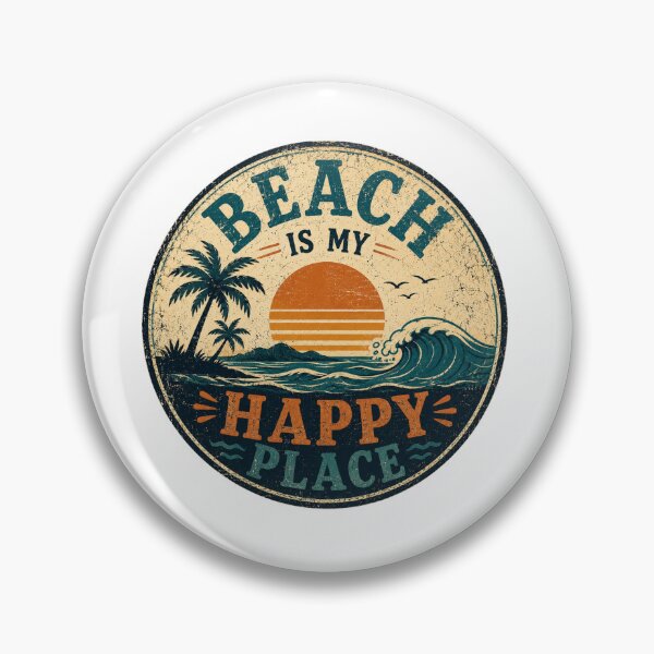 Item preview, Beach Is My Happy Place Retro Summer Beach Design designed and sold by AMICO77.