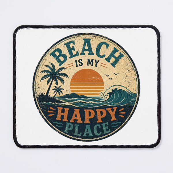 Item preview, Beach Is My Happy Place Retro Summer Beach Design designed and sold by AMICO77.