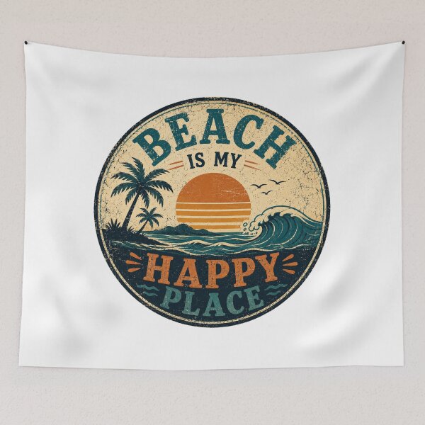 Item preview, Beach Is My Happy Place Retro Summer Beach Design designed and sold by AMICO77.