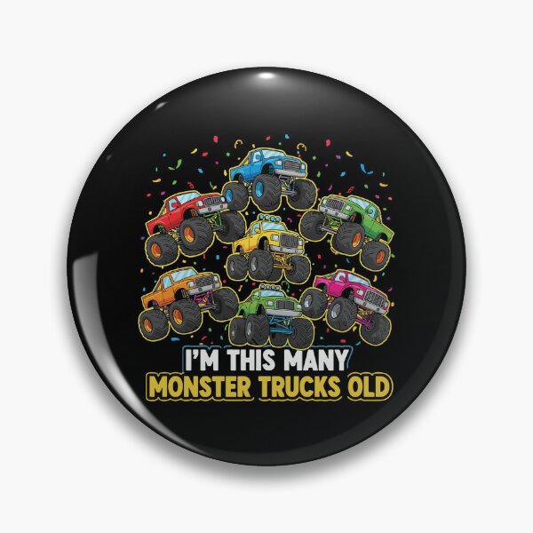 Item preview, I'm This Many Monster Trucks Old Birthday Kids Boy designed and sold by PopStars1993.