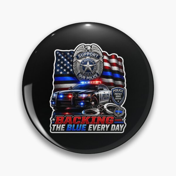 Item preview, Backing The Blue Every Day Support Our Police American Flag Gift designed and sold by ConCeptGifts.