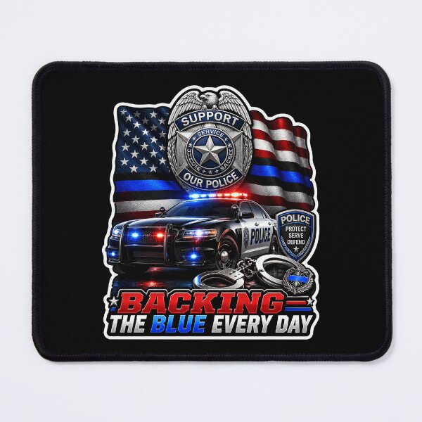 Item preview, Backing The Blue Every Day Support Our Police American Flag Gift designed and sold by ConCeptGifts.