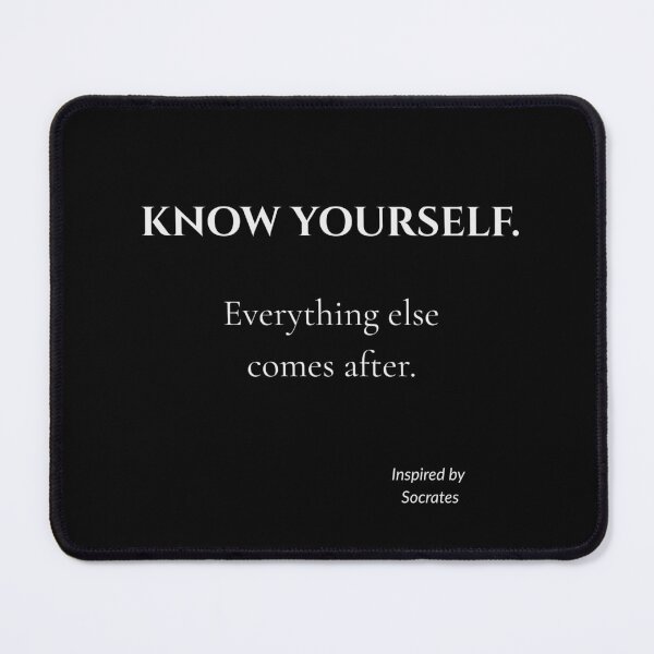 Item preview, Know Yourself – Socrates Inspired Philosophy Quote | Minimalist Typography designed and sold by CalmWorldShop.