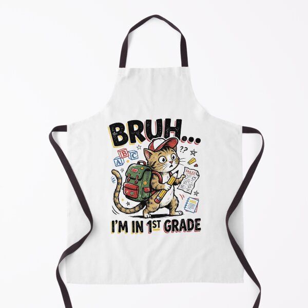 Item preview, Bruh I'm In 1st Grade Funny First Grade Back To School Retro Cat Design designed and sold by get55shirt.