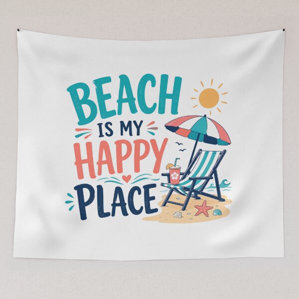 Item preview, Beach Is My Happy Place Retro Summer Beach Design designed and sold by AMICO77.