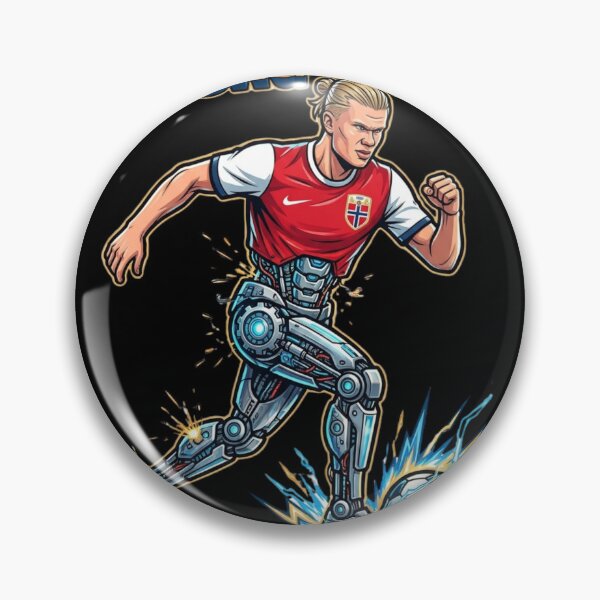 Item preview, Cyborg erling haaland Striker Norway Football Caricature designed and sold by thenewall.
