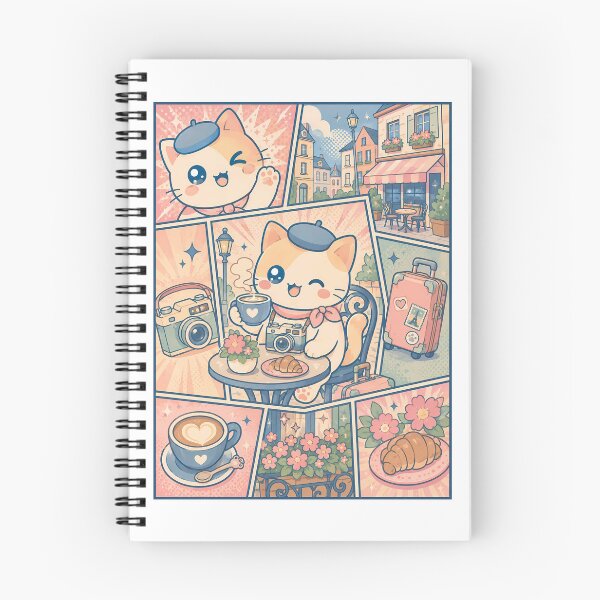 Item preview, Kawaii European Cafe Cat Comic Panel designed and sold by Gift Phrase Studio.