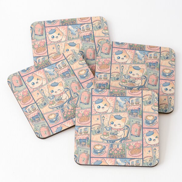 Item preview, Kawaii European Cafe Cat Comic Panel designed and sold by Magmashup.