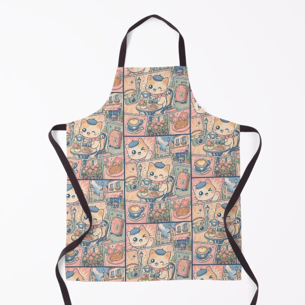 Item preview, Kawaii European Cafe Cat Comic Panel designed and sold by Magmashup.