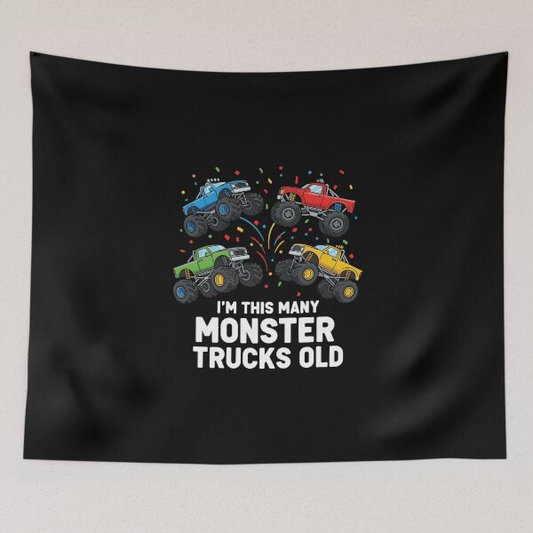 Item preview, I'm This Many Monster Trucks Old Fourth Birthday Boy Four Years Old designed and sold by PopStars1993.