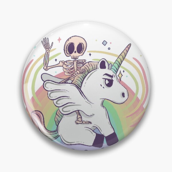 Item preview, Stay Weird - Skeleton Rides a Unicorn into the Sun designed and sold by adnane1081.