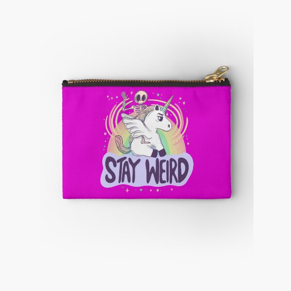 Item preview, Stay Weird - Skeleton Rides a Unicorn into the Sun designed and sold by adnane1081.