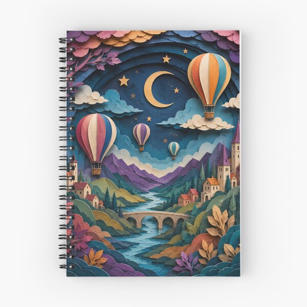 Item preview, Paper Cut Fantasy Enchanted Village Night Sky Art designed and sold by Aureva Arts Shop.