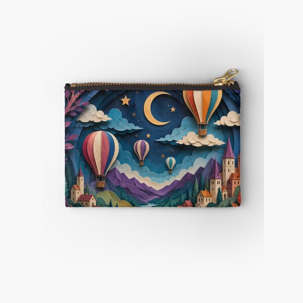 Item preview, Paper Cut Fantasy Enchanted Village Night Sky Art designed and sold by Aureva Arts Shop.